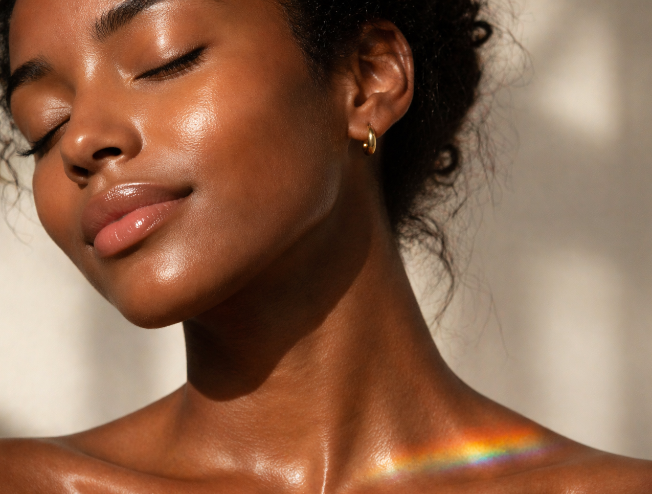 Pele luminosa em luz natural — NØRA SKIN